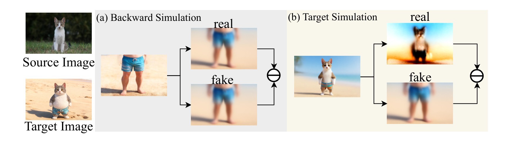 Figure 4. Vanishing-gradient analysis for backward simulation versus target simulation.